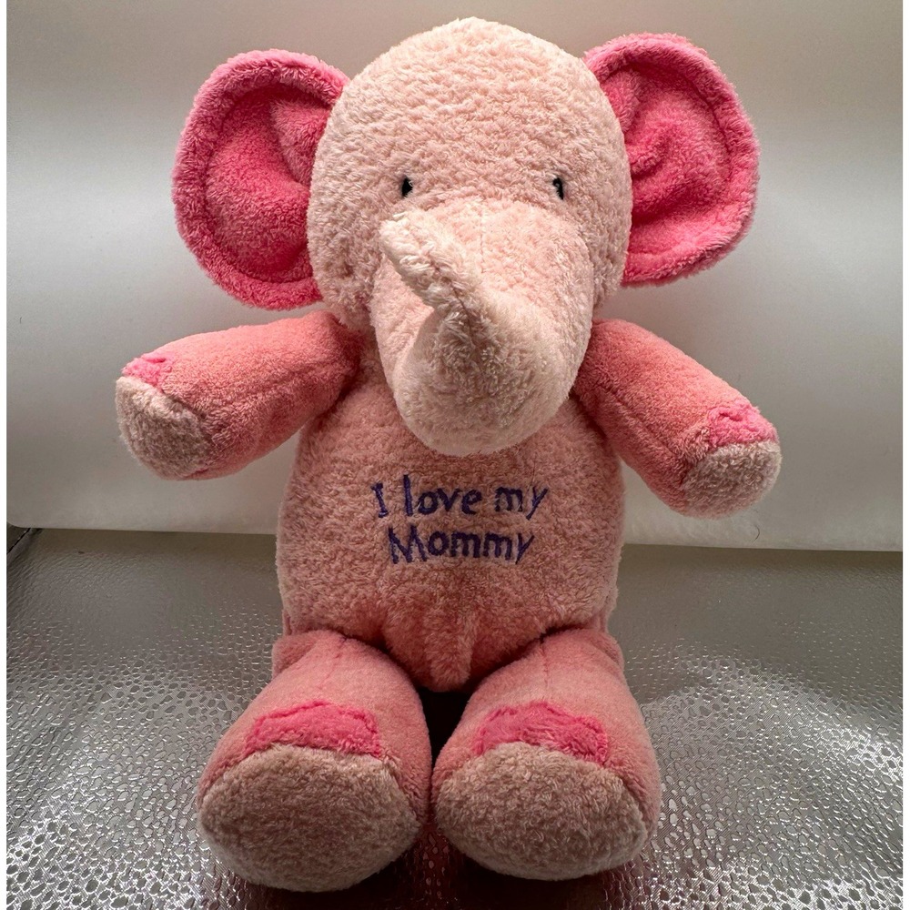 Baby Gund Lovey Hugs and Kisses I Love My Mommy Pink Elephant EUC